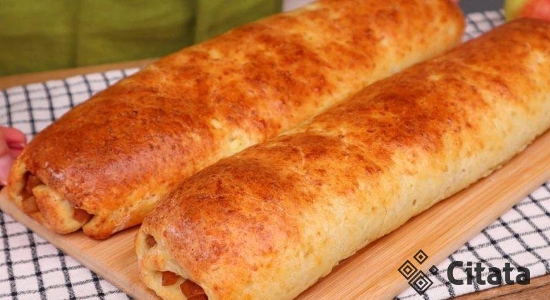 Творожные рулеты с яблоками. На замес и лепку много времени не трачу