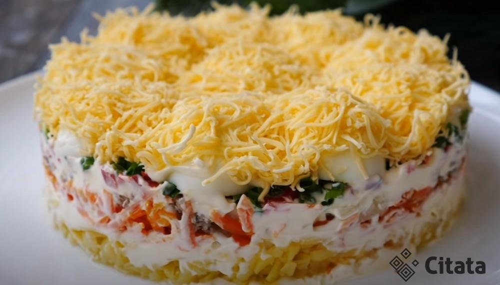 Салат «Сугробы» на праздничный стол. Вкусный и красивый салат на праздник