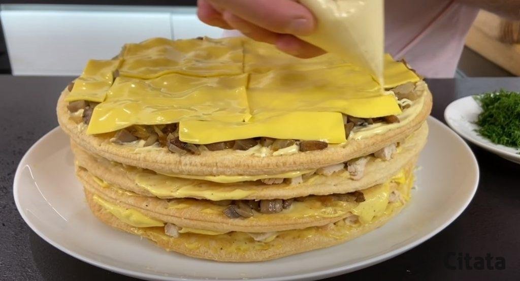 Закусочный торт «Царский», его потрясающий вкус будете помнить долго