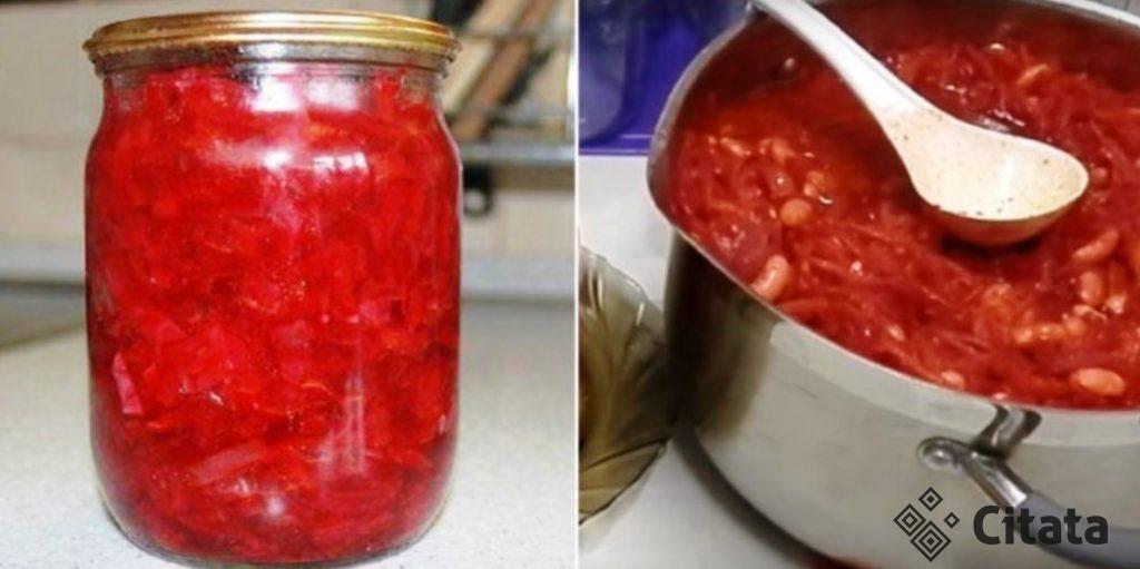 Открыл баночку и борщ почти готов! Рецепт вкуснейшей заправки для борща на зиму